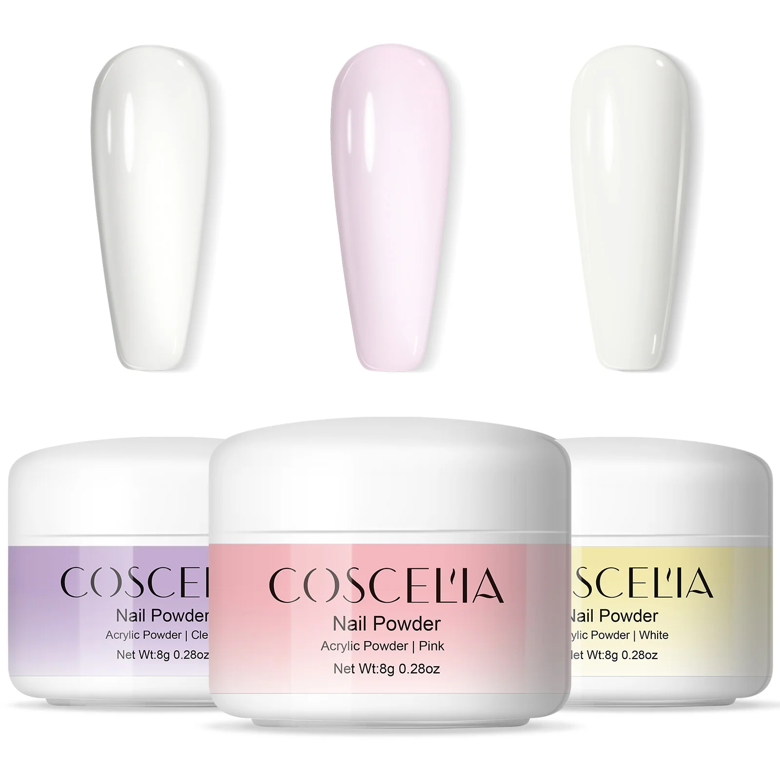 Набор акриловых порошков для наращивания ногтей COSCELIA