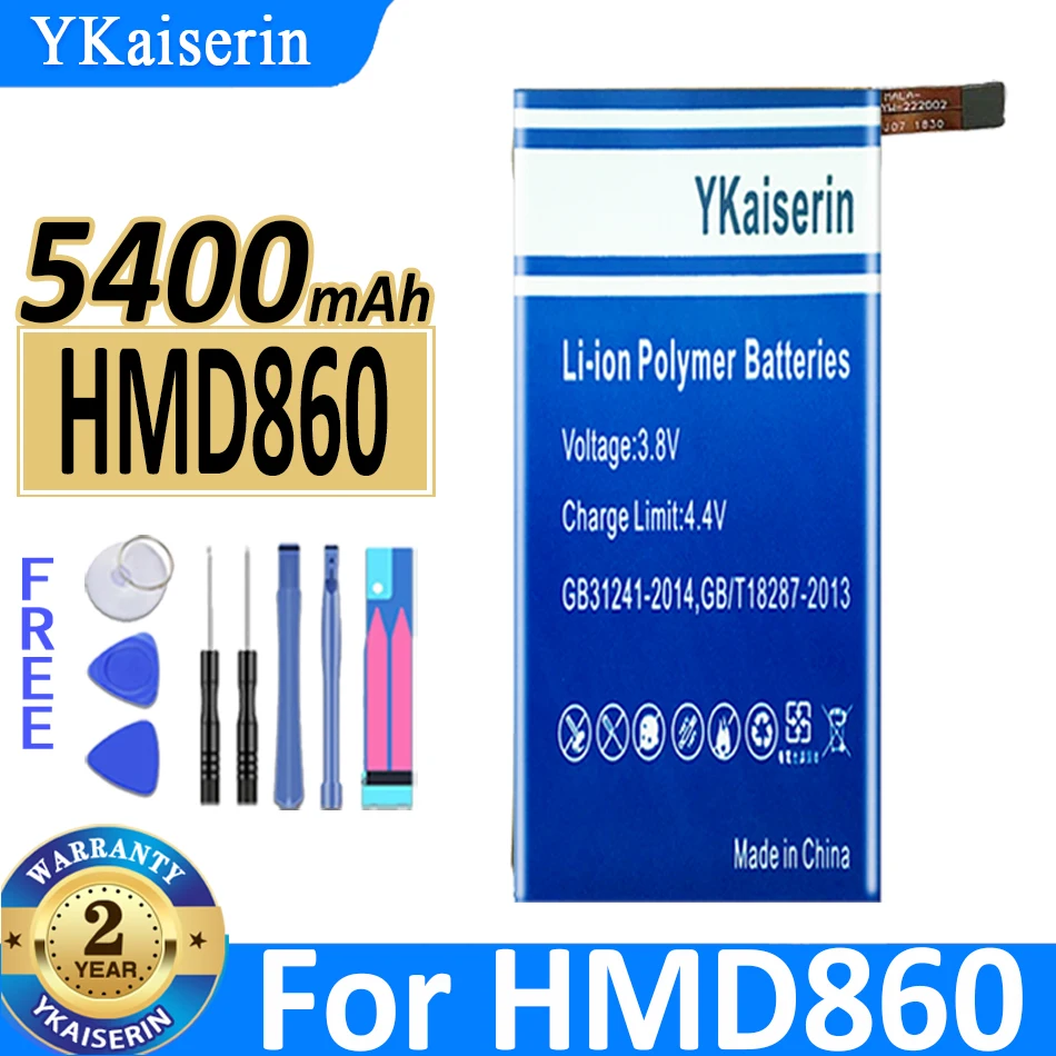 

Аккумулятор ykaisсеребрин 5400 мАч HMD 860 для HMD860 мобильный телефон