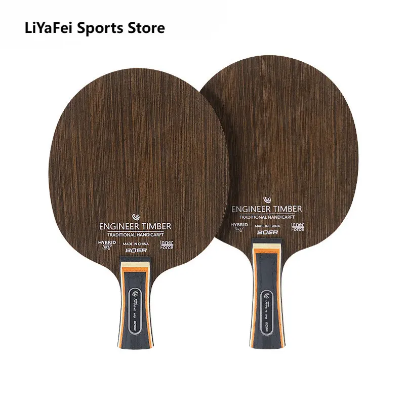New 5 Ply Ping Pong Blade Paddle Long Handle Hot Sale New Ebony Dalbergia Table Tennis Racket Bottom Plate Sport Parts