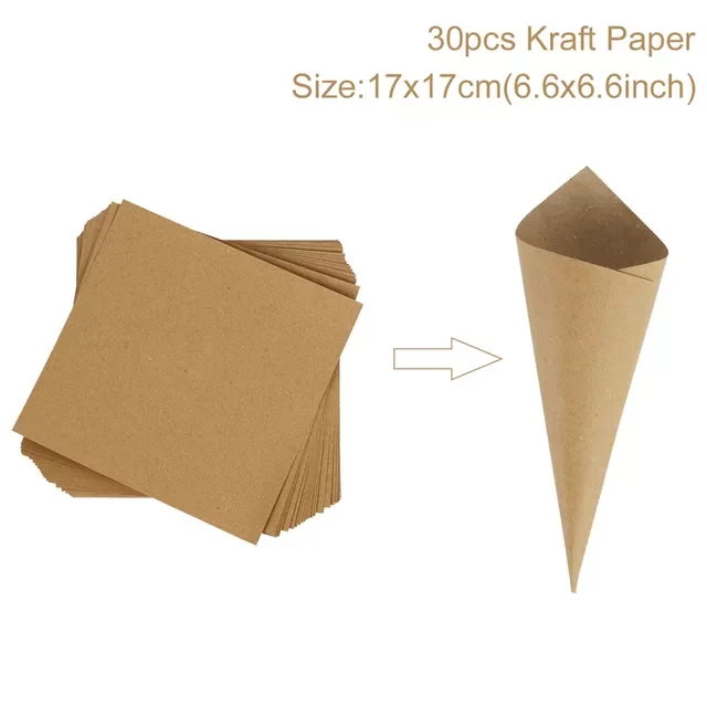 

2023New confetti cones holder support For Wedding Cones Kraft Paper Wedding Decoration Confetti Tray Cone Wedding Paper Cones