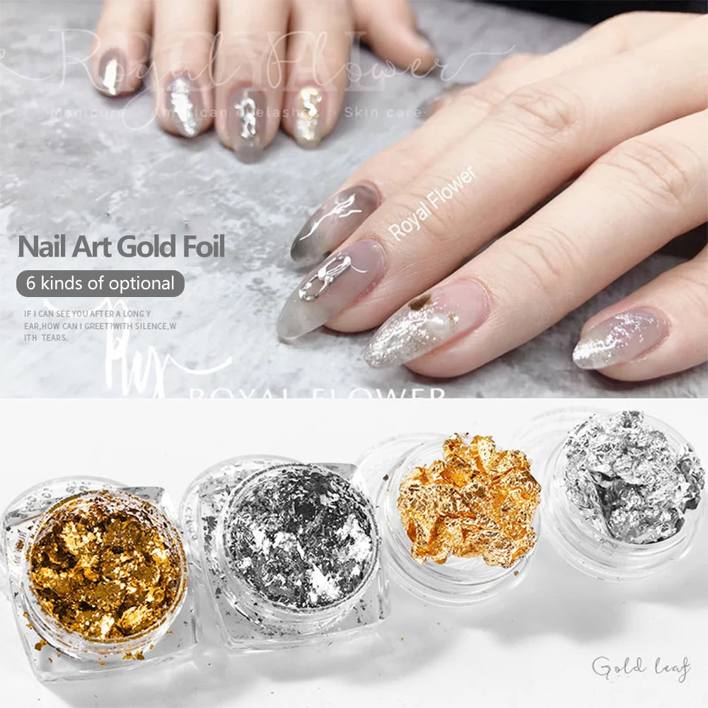 

1Set DIY Nail Art Gold and Silver Foil Fragments Decorative Tin Foil Jewelry Gold Fragments Nail Art Decoration Nail Art
