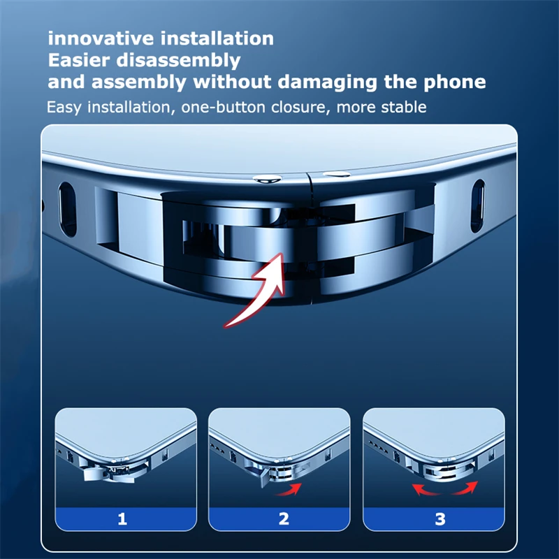 Для iPhone 12 Pro 13 Max Роскошная металлическая рамка прозрачная задняя пленка для