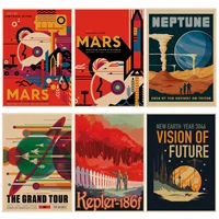 outer space visions of the future travel good quality prints and posters vintage room home bar cafe decor nordic home decor