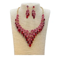 bridal necklace earrings two piece jewelry chd20832