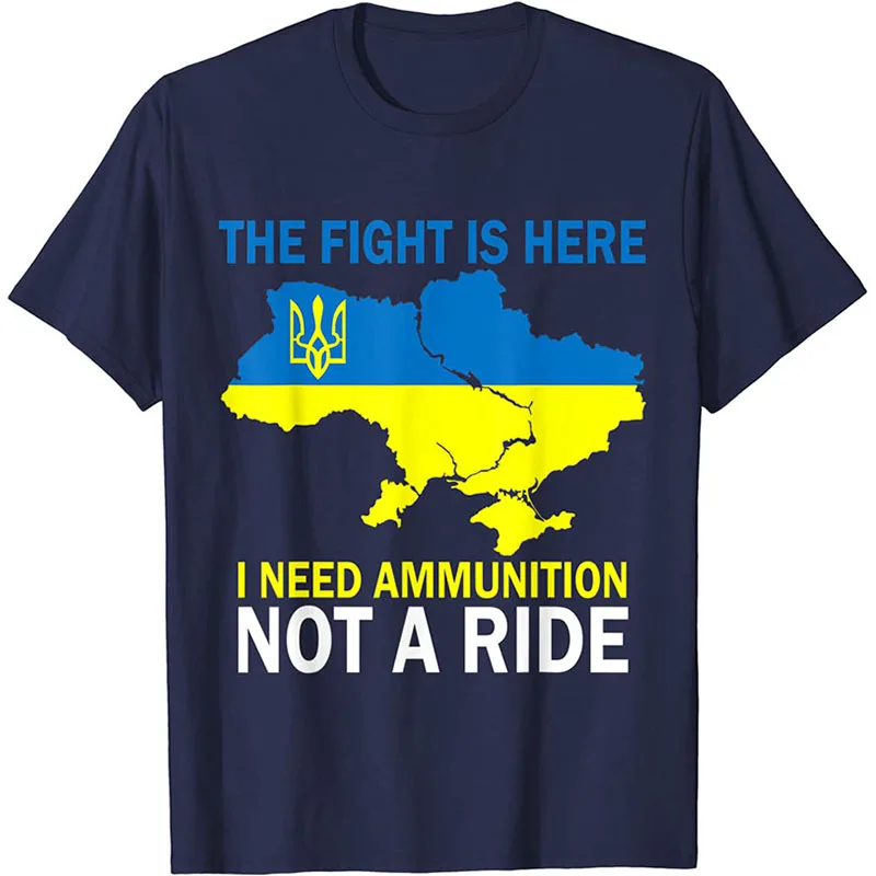 

2022 Summer New 3D Printed Ukrainians Map T-shirt Trend Plus Size Top Tees Ukrainians Need Peace Short-sleeved for Unisex