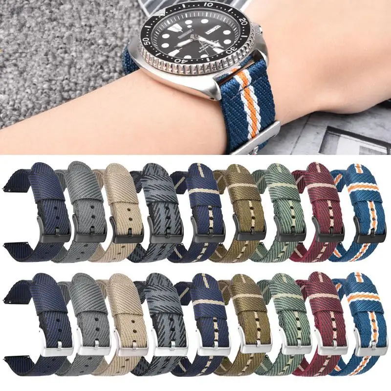

18mm 20mm 22mm 24mm Nylon Watch Loop Band Straps for Huawei Watch GT2 Quick Release For Watch Accessories Replacement Wrist band