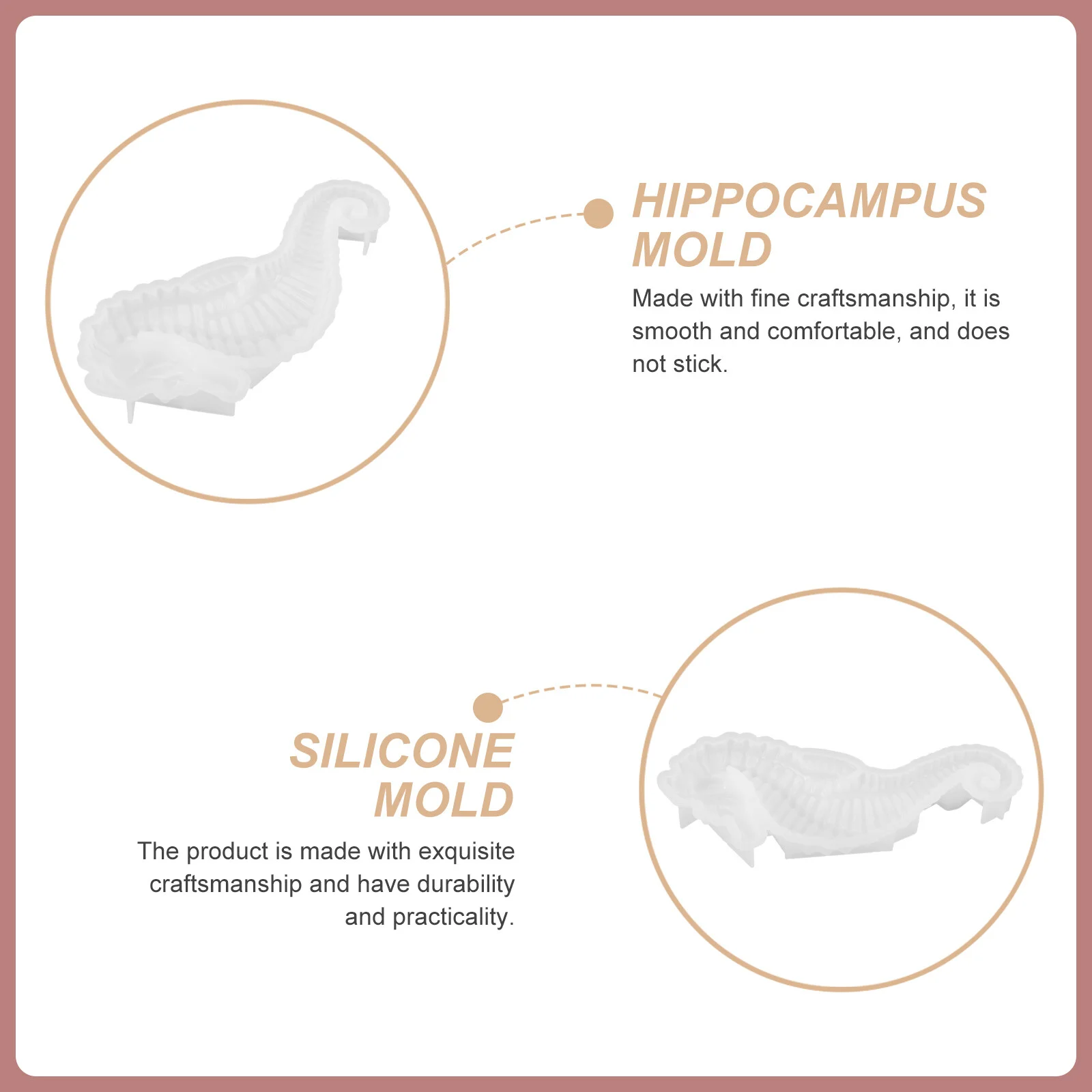 Epoxy Resin Silicone Mold Crafts Sea Horse Shaped Molds Non Stick Wall Decor DIY