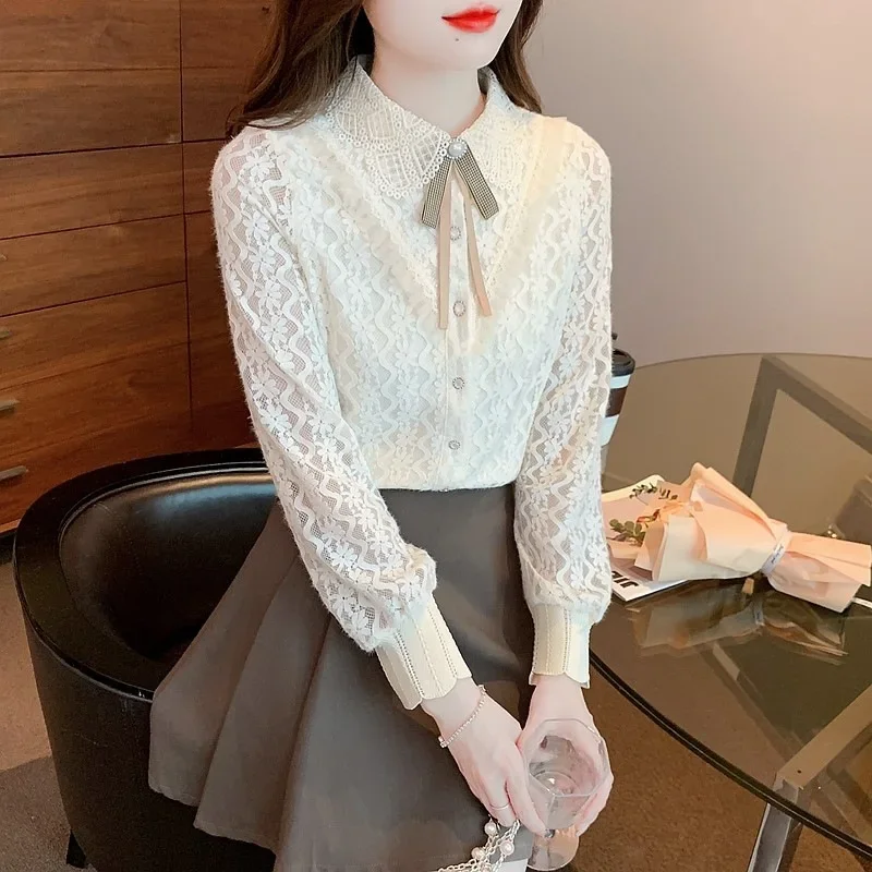 Утолщенный кружевной базовый слой на флисовой подкладке женский зимний топ 2024