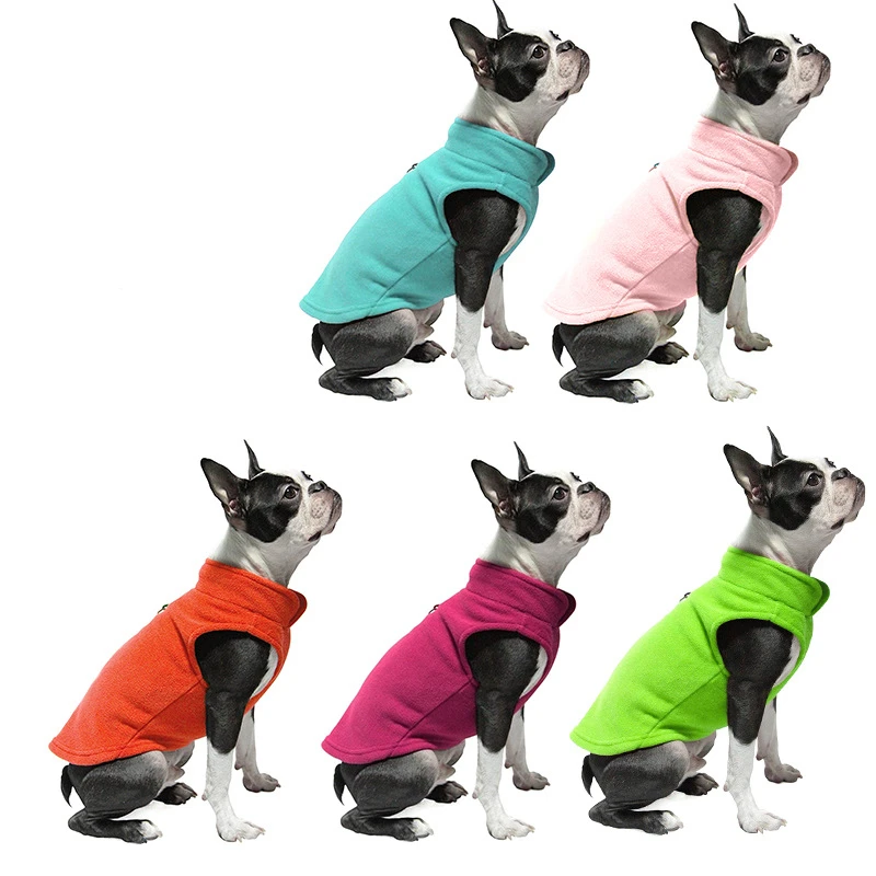 

Pet Dog Clothing Winter Fleece Dog Clothing Solid Color Dog Coat French Bulldog Pug Chihuahua Pet Clothes Cat Puppy Vest