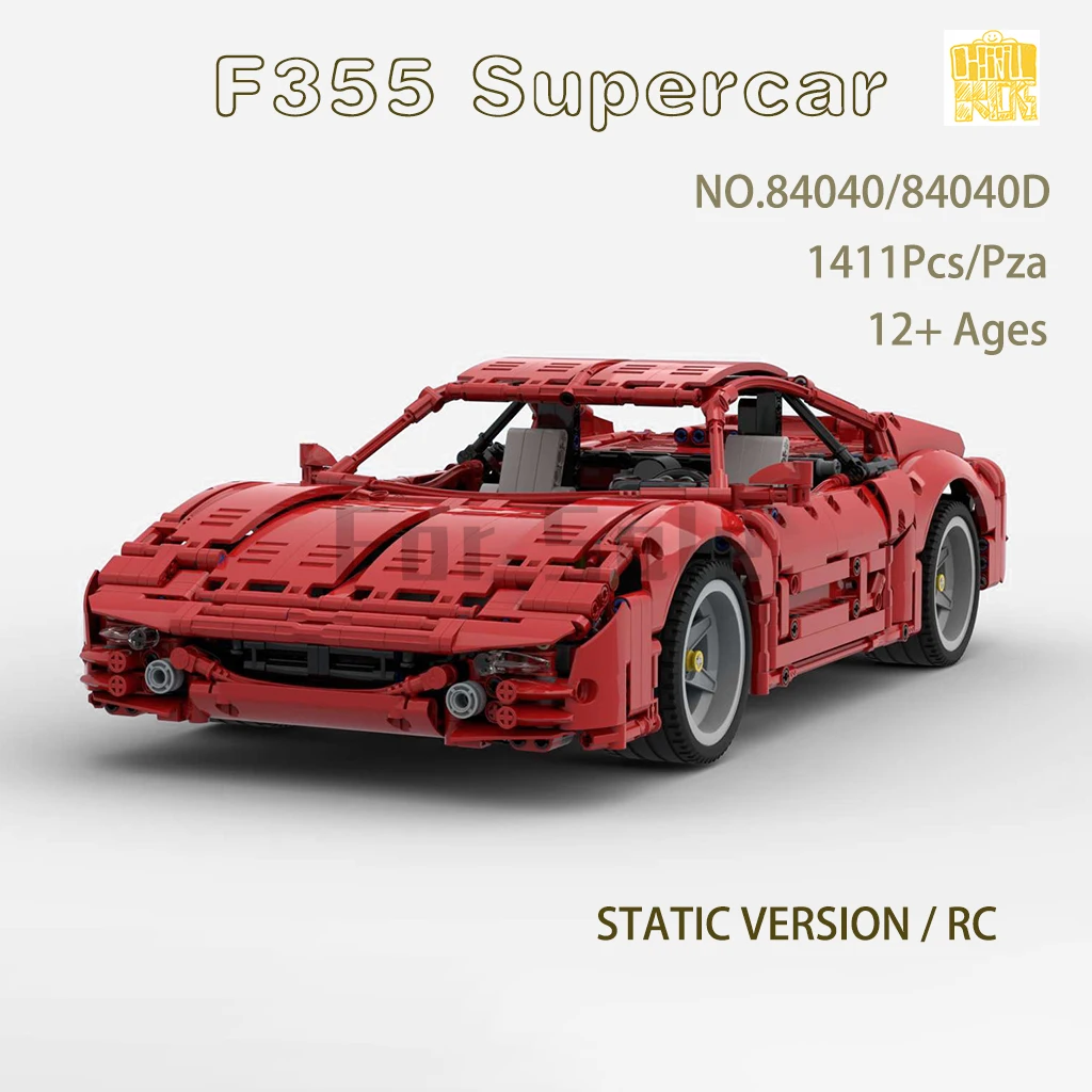 Конструктор Moc 84040 F355, спортивный автомобиль с PDF-рисунком, конструктор LEGOin, кирпичи, детские игрушки «сделай сам», подарок на день рождения и Рождество