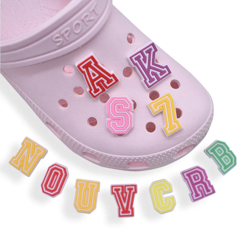 

1pcs Letters for Croc Charms Accessories Sandals Shoe Decorations Jeans Pins Unisex Party Favors Dropshipping