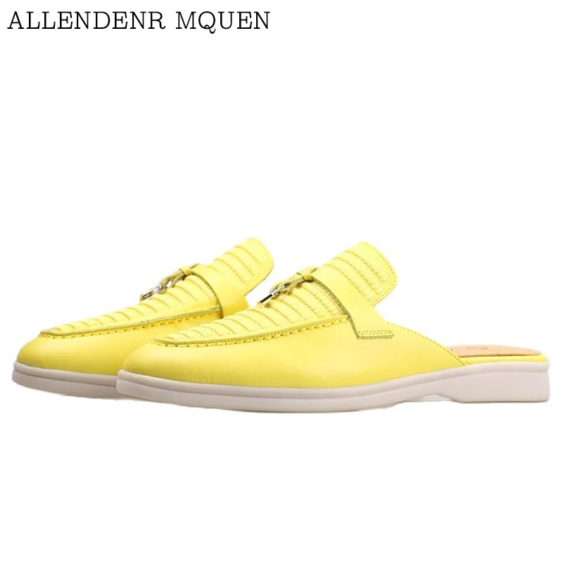 

Летние новые кожаные Тапочки ручной работы с вышивкой на плоской подошве модные Универсальные удобные и удобные женские Тапочки большого размера