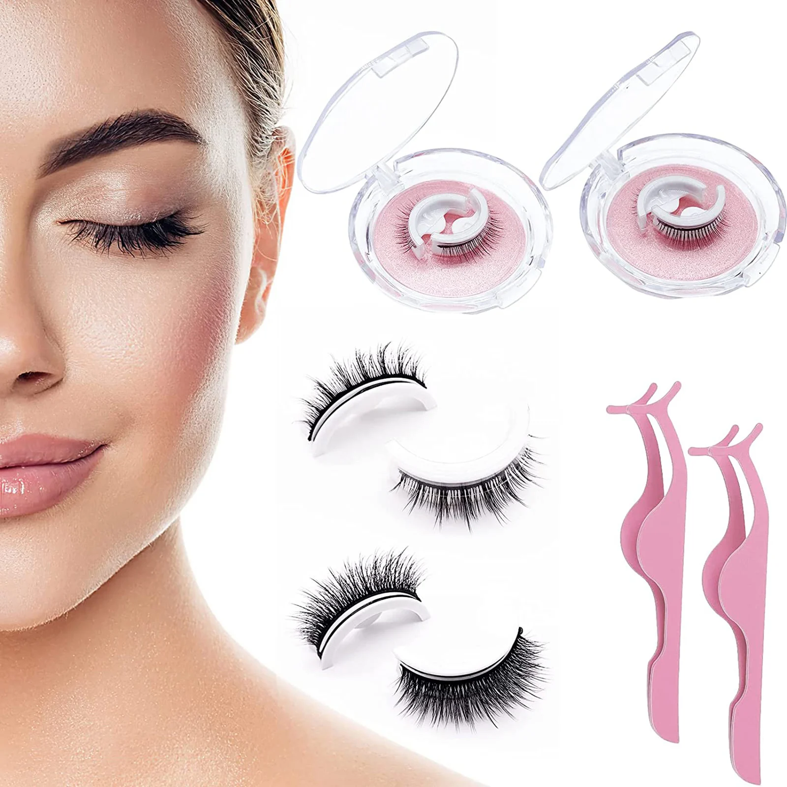 

Self Adhesive Eyelashes Makeup Eyelash Extension Natural Look False Lashes Kit Beauty Accessories Makeup Tools