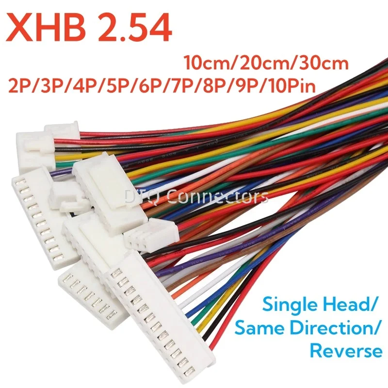 10 шт./лот XHB 2 54 мм одноштекерный соединитель провода 10/20/30 см 24AWG провод с двойной
