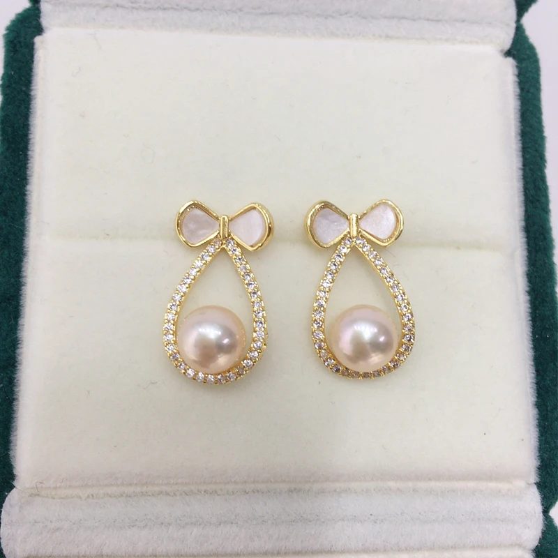 ZHBORUINI 2024 серьги с натуральным пресноводным жемчугом для женщин позолоченные 14 К