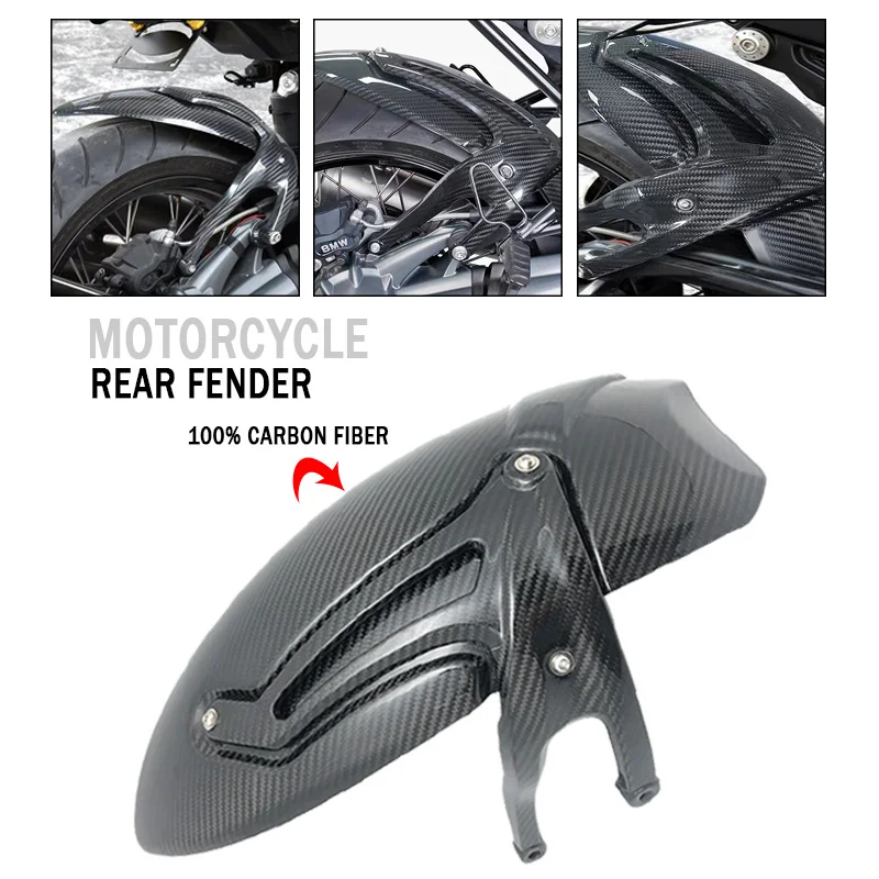 

Motorcycle Real Carbon Fiber Rear Fender Mudguard Tire Hugger Fender For BMW RNINET R9T R NINE 9 T Pure Racer Urban 2014-2020