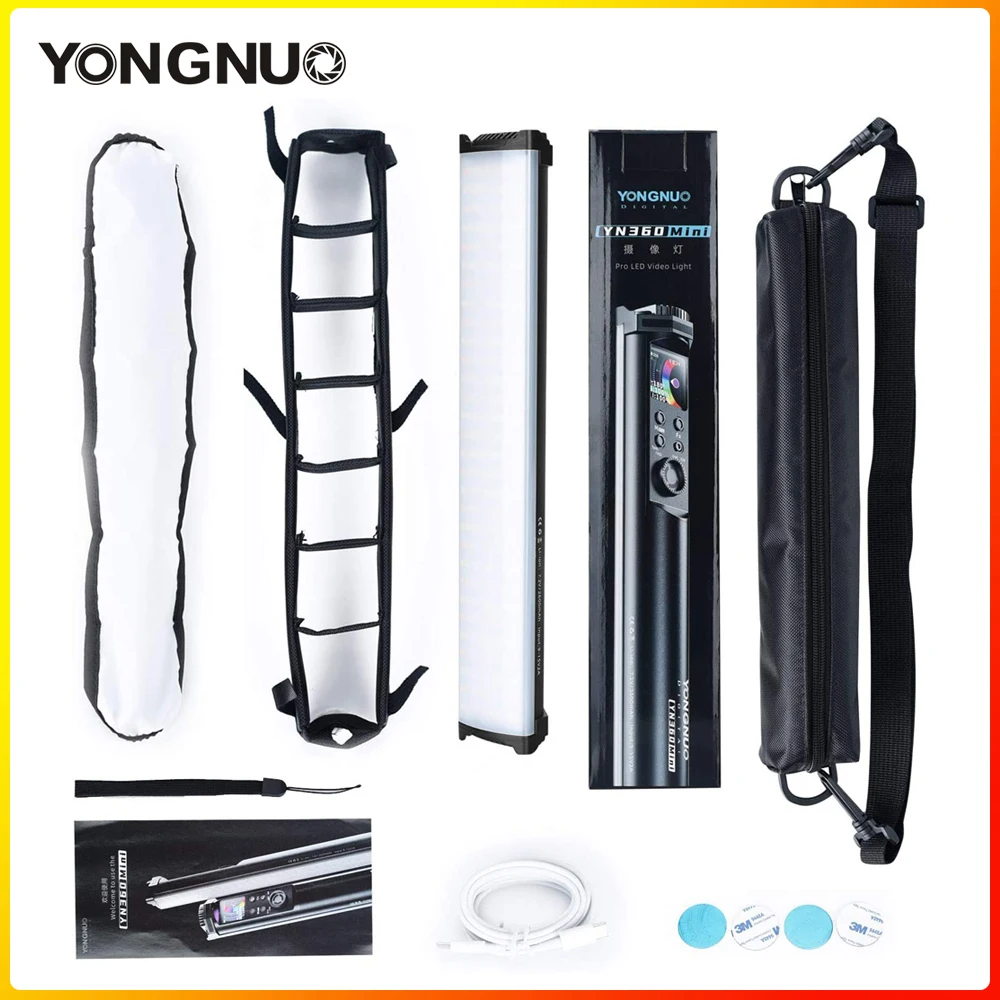 

Yongnuo YN360Mini YN360 Mini RGB Full Color Photographic Ice Light LED Video Light 2700K-7500K Fill Stick Lighting Painting