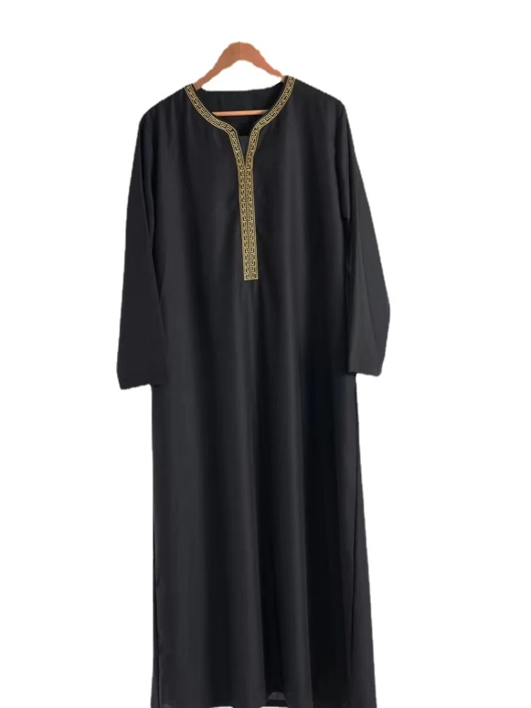 Muslim Fashion Men's Robe Abaya Pakistan Long Sleeve Arabic Loose Ropa Islamica Hombre Kaftan Jubba  Thobes Islamic Clothing