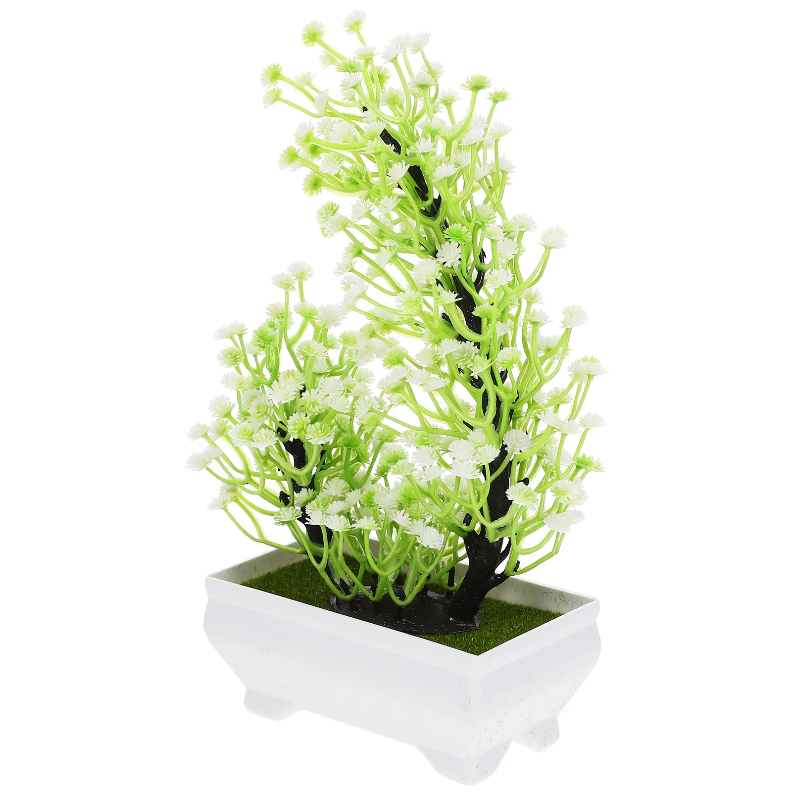 

Artificial Potted Plant Model Plants For Home Decor Indoor Lifelike Plastic Bonsai Fake Ornament Green Tabletop Flowers