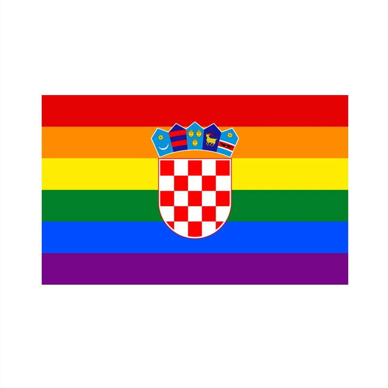 

FLAGLAND 90x150cm Croatia Gay Pride rainbow flag