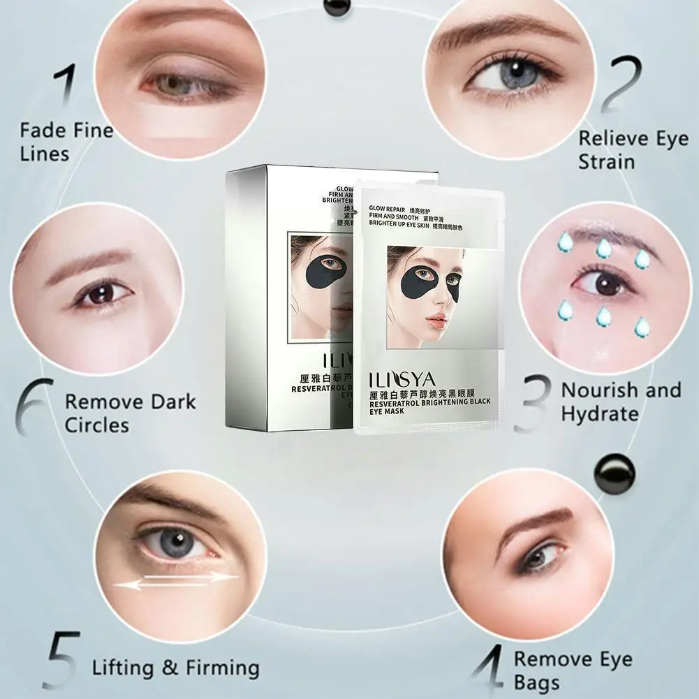 

Black Pearl Collagen Brightening Eye For Dark Circles Hydrating Retinol Eye Patches Puffiness Anti-aging Wrinkle Skin F7u0