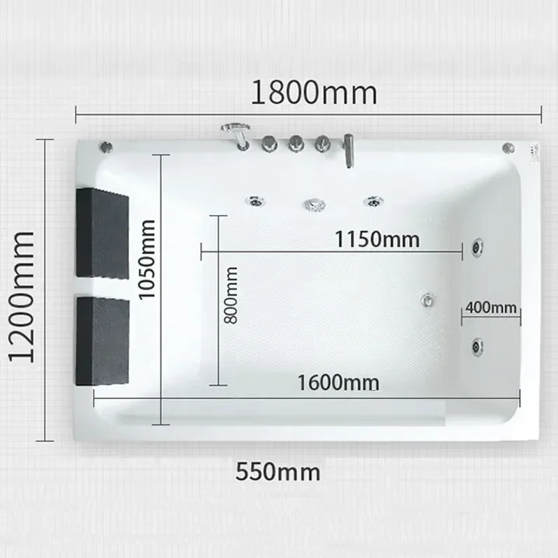 Комнатная массажная ванна акриловая автономная Jakuzi на 2 человека гидромассажная