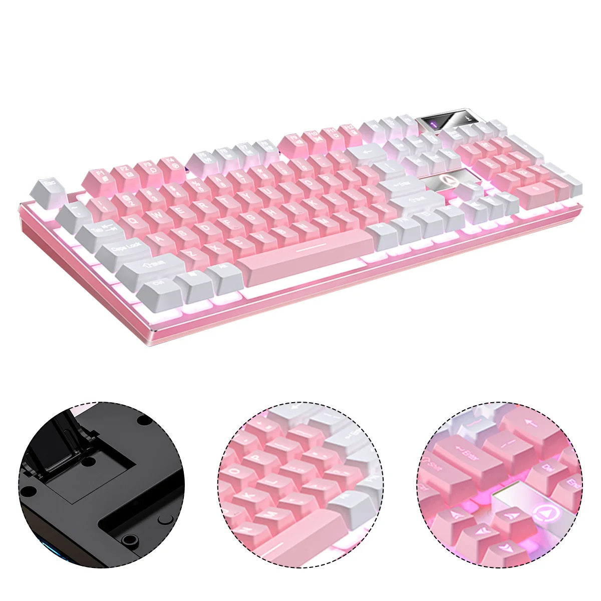

Keyboard Gaming Accessories Rgb Usb Waterproof Quite Mechanical Ultra Compact Wired Full Size