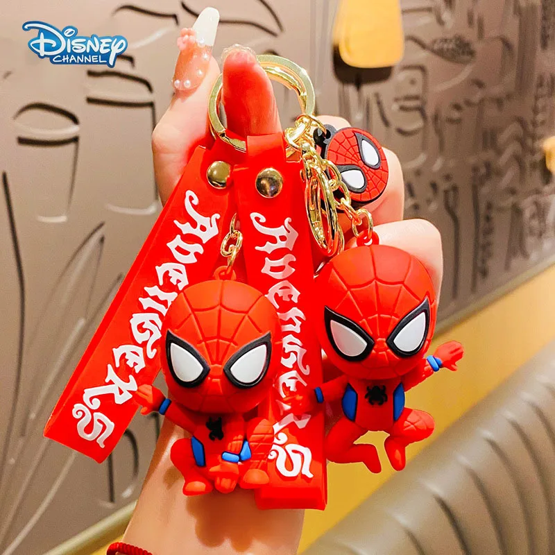 

Marvel Superhero Spiderman Cartoon Keychains Trendy Boy Bag Pendant PVC Car Key Chain Cute Figure Keyring Jewelry Friends Gifts