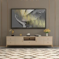 light luxury tv cabinet modern simple living room tea table tv cabinet combination set american furniture solid wood floor cabin