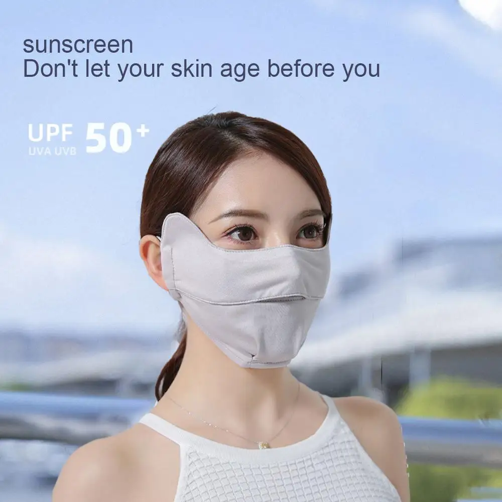 

Ice Silk Gradient Face Mask Women UV Sun Protection Hunting Running Cycling Sports Adjustable Breathable Anti Fogging Mask
