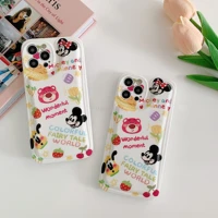 disney mickey winnie the pooh iphone case for iphone 13 12 11 pro x xr xs max 7 8 6 plus 2022 air cushion shockproof case