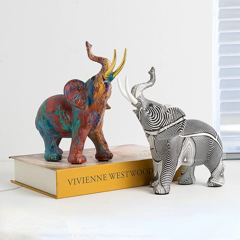 

Modern simple dazzling elephant ornaments creative crafts living room entrance desk resin decorative ornaments