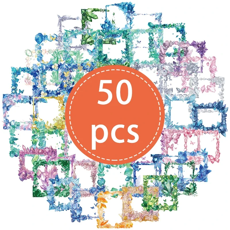 

Прозрачные стикеры-бабочки с кристаллами, ПЭТ, 50 шт