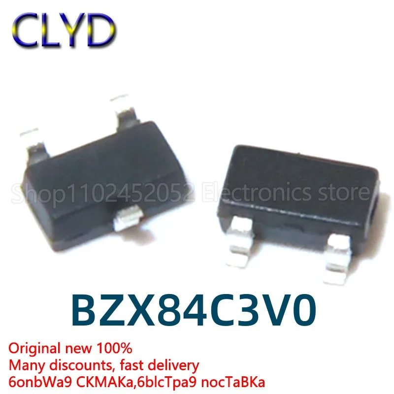 

100 шт./партия, BZX84C3V0, Диод Зенера, 3 в, патч, SOT23, трафаретная печать, 13 (100)
