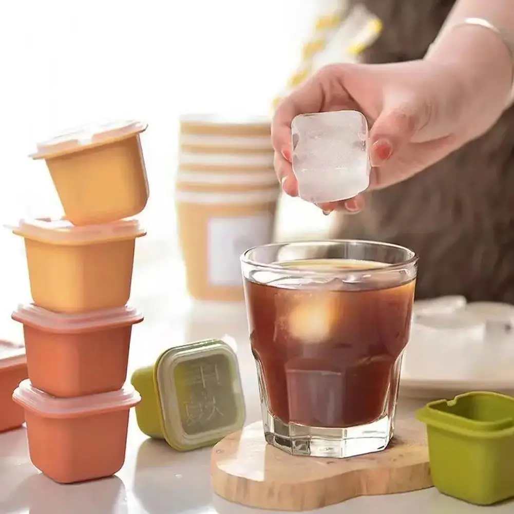 

Independent Ice Tray Mold Independent Mini Ice Cube Home Silicone Storage Ice Accessories Box Making With Cover Kitchen Sum P9t6