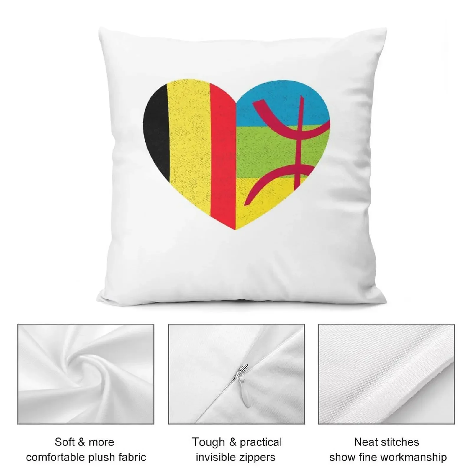 Наволочка Amazigh Kabyle Belgian Pride Heart Tamazgha