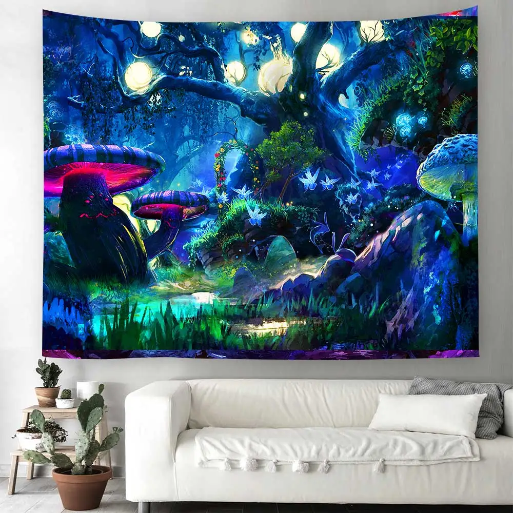 

Simsan Dragon and гобелен с изображением тигра Great Wave Kanagawa Tapestry Океанский закат гобелен с пейзажем настенное украшение для фотографий