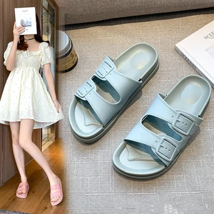 Cute Girly Heart Slippers FemaleSummer One Word Sandals And Slippers to
Wear Indoor Home New Soft Bottom Sandals And Slippers