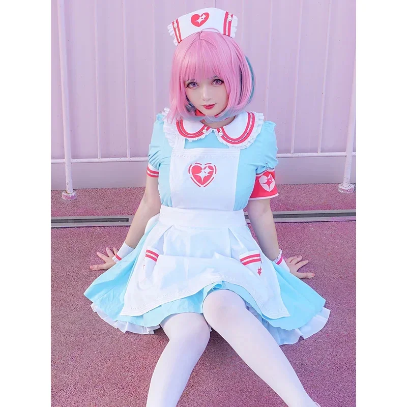 Фото Аниме Idolmaster Золушка для девочек Yumemi Riamu, карнавальный костюм, платье горничной, карнавальная одежда на Хэллоуин, на заказ №4