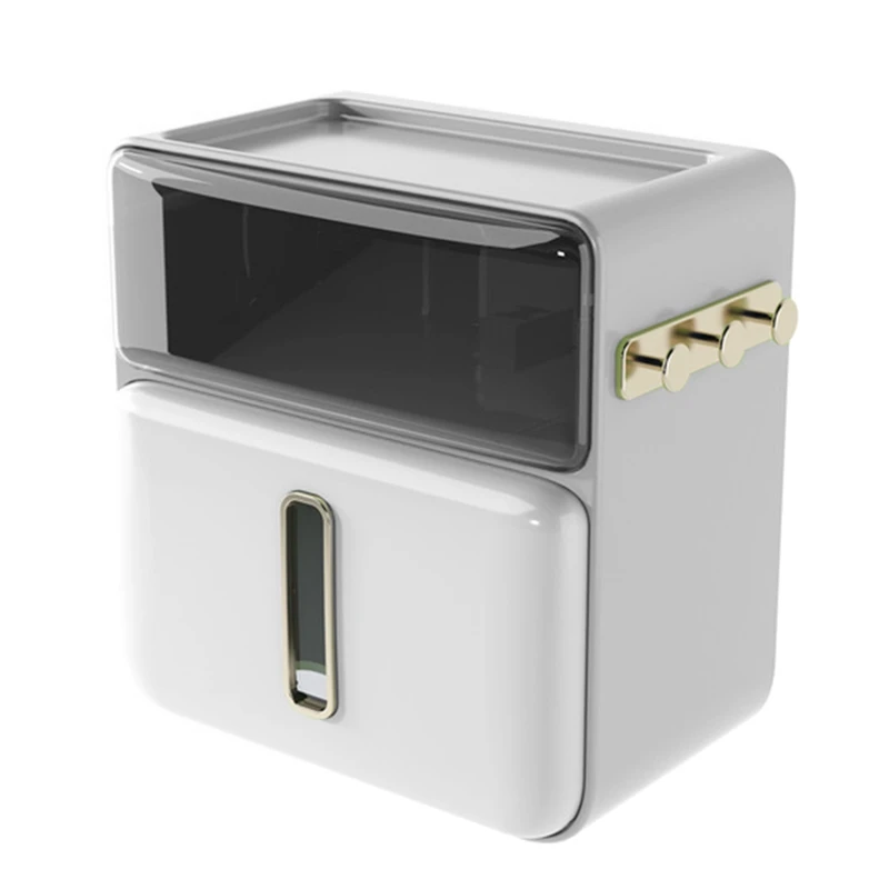 

Waterproof Toilet Paper Holder Wall Mounted Toilet Paper Tray Roll Paper Tube Storage Box Tray Tissue Box Shelf
