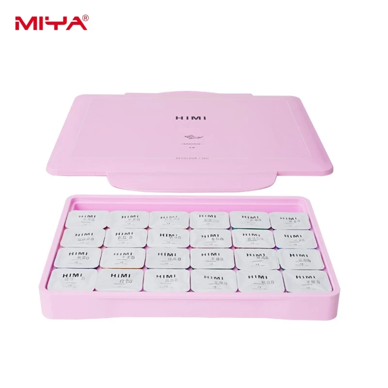 HIMI гуашь краска s Набор 18/24 цвета 30 мл чашка желе Нетоксичная художественная