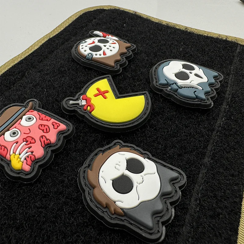 3D Мягкие нашивки из ПВХ серии Eat Bean мини-мультяшный скелет халат воин рюкзак