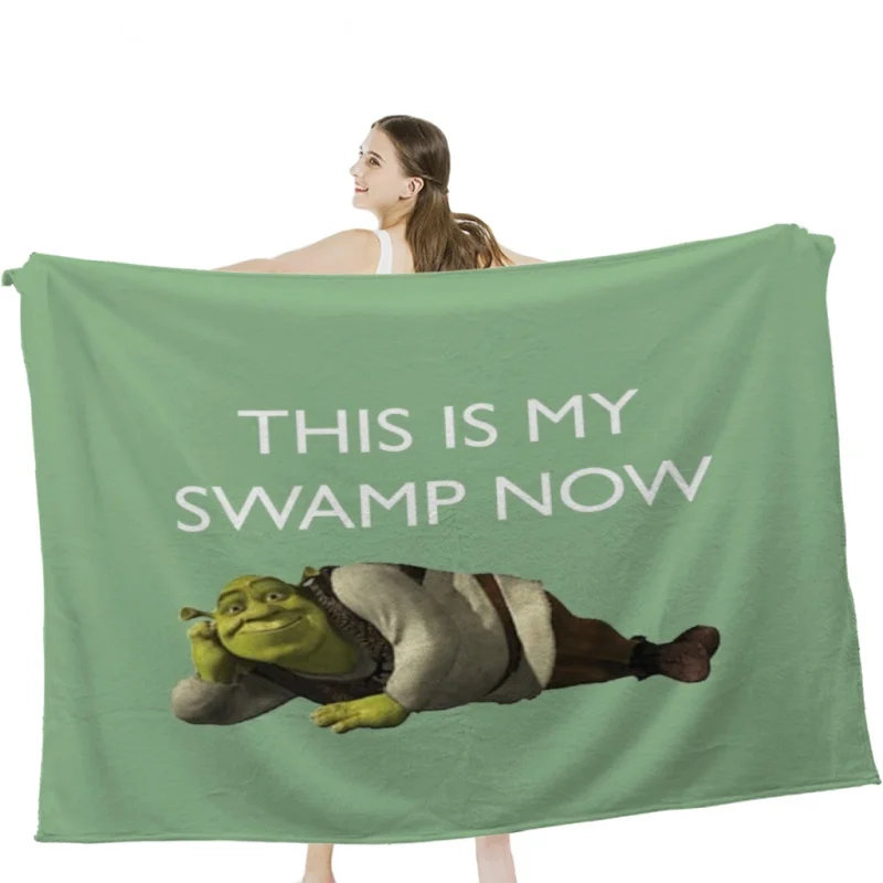 

Shrek Throw Blankets Airplane Travel Decoration Soft Warm Bedspread