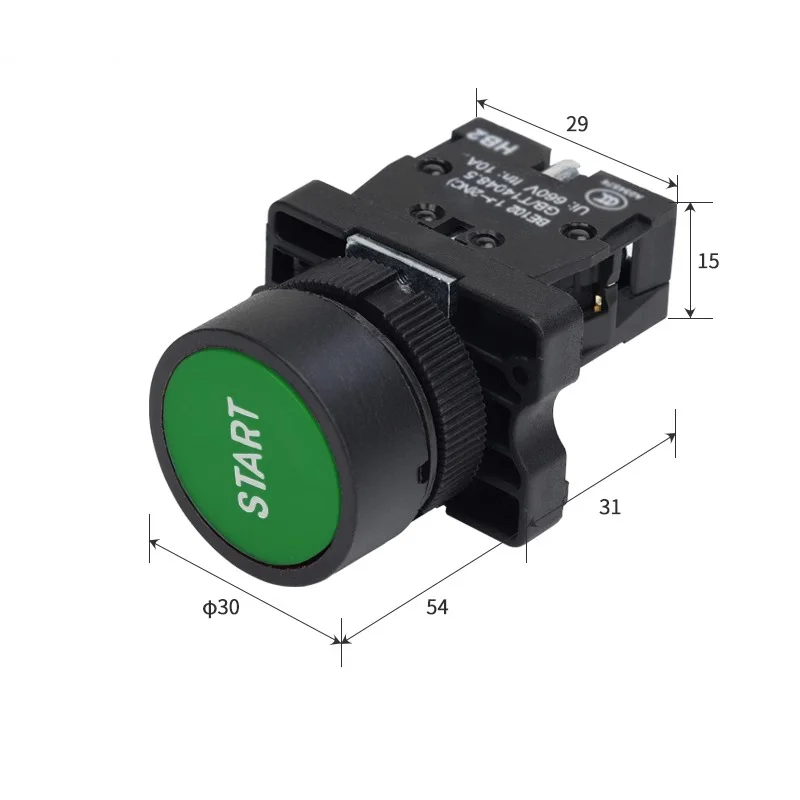 22 мм кнопка запуска и остановки со стрелкой символ XB2 плоская сенсорная кнопка переключения мгновенного действия пластиковые красные/зеленые кнопки