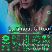 luminous tattoo stickers nightclub bar music party stickers birthday party night music notes glowing cool face stickers art
