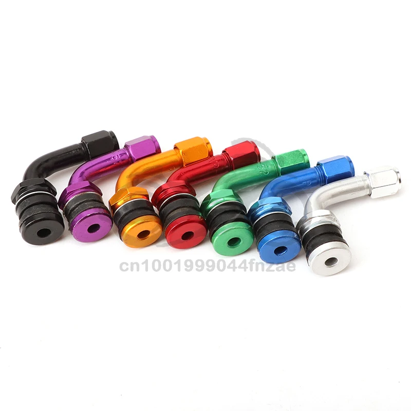 

2Pcs Universal Aluminum Alloy Car Motorcycle Tubeless Wheel Tire Bend Valve Stem Rim Bolt-in W/Dust Cap