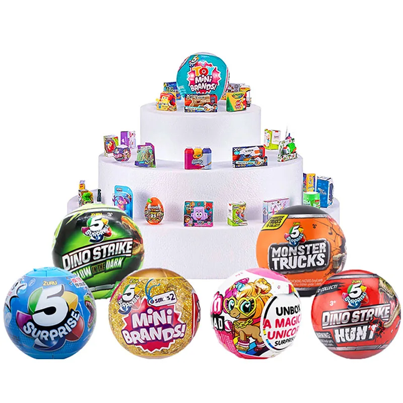 

Zuru 5 Surprise Mini Brands Monster Truck Cars Weapon Launcher Mystery Collectible Capsule Blind Box Collect Unique Ball Toys