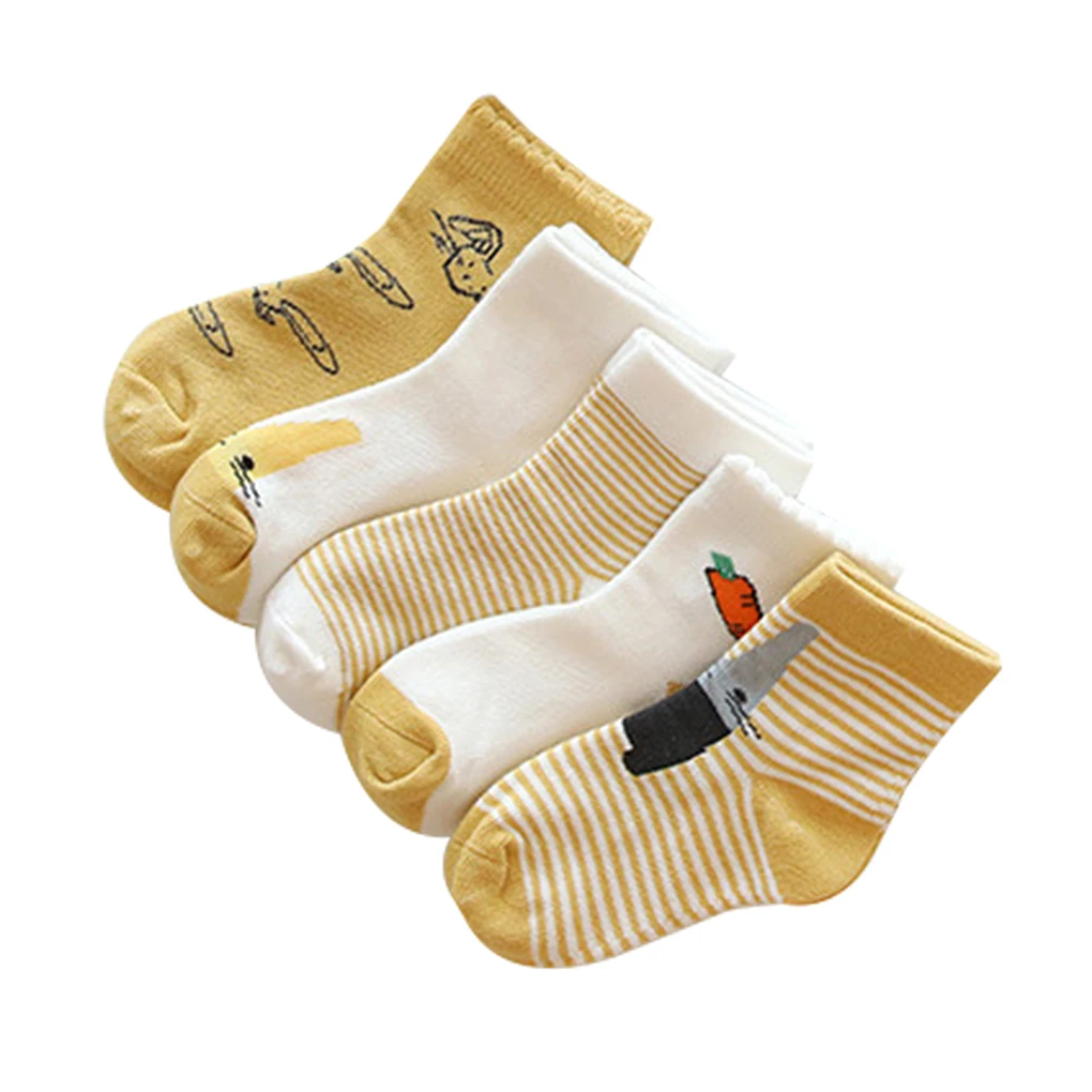 

5 Pair Baby Boy Socks Children Autumn Winter Cartoon Socks Girls Kids Breathable Cotton School Sport Sock