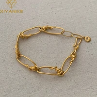 xiyanike 2022 vintage unique twist chain bracelets for women girls new fashion trendy jewelry friend gift party bracelet femme