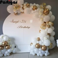 98 pcs white balloons garland arch kit confetti metallic gold pastel latex balloon baby shower birthday graduation party decor